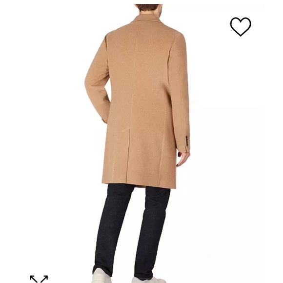 NWT Tommy Hilfiger Mens Dress coat Camel 46 REG Wool Coat - Picture 3 of 14